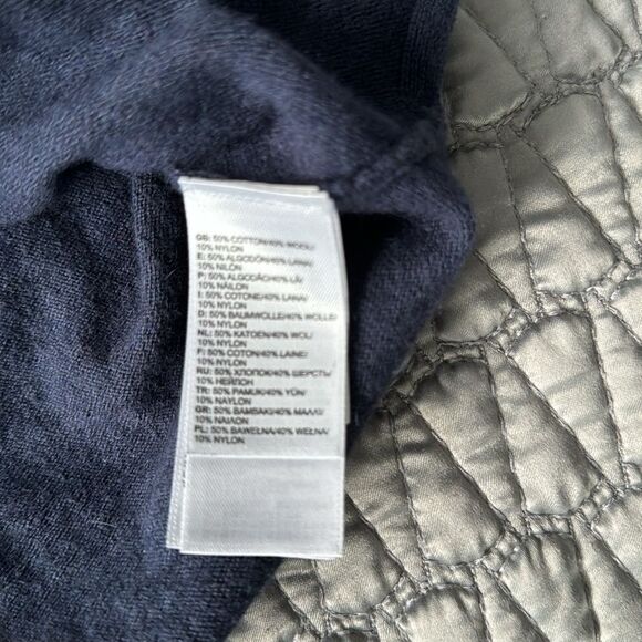 The North Face 1/4 Zip Wool Cotton Fleece Navy Size Medium - Picture 6 of 6